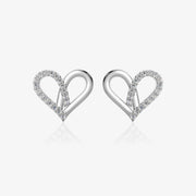 Heart Earrings Silver & Rhodium Plated